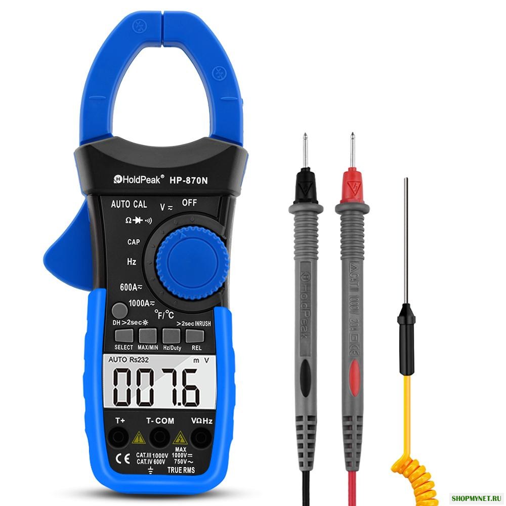 HoldPeak HP-870N AC / DC, Цифровой Зажим Измеритель напряжения Мультиметр Амперметр True RMS Частота Удержание данных